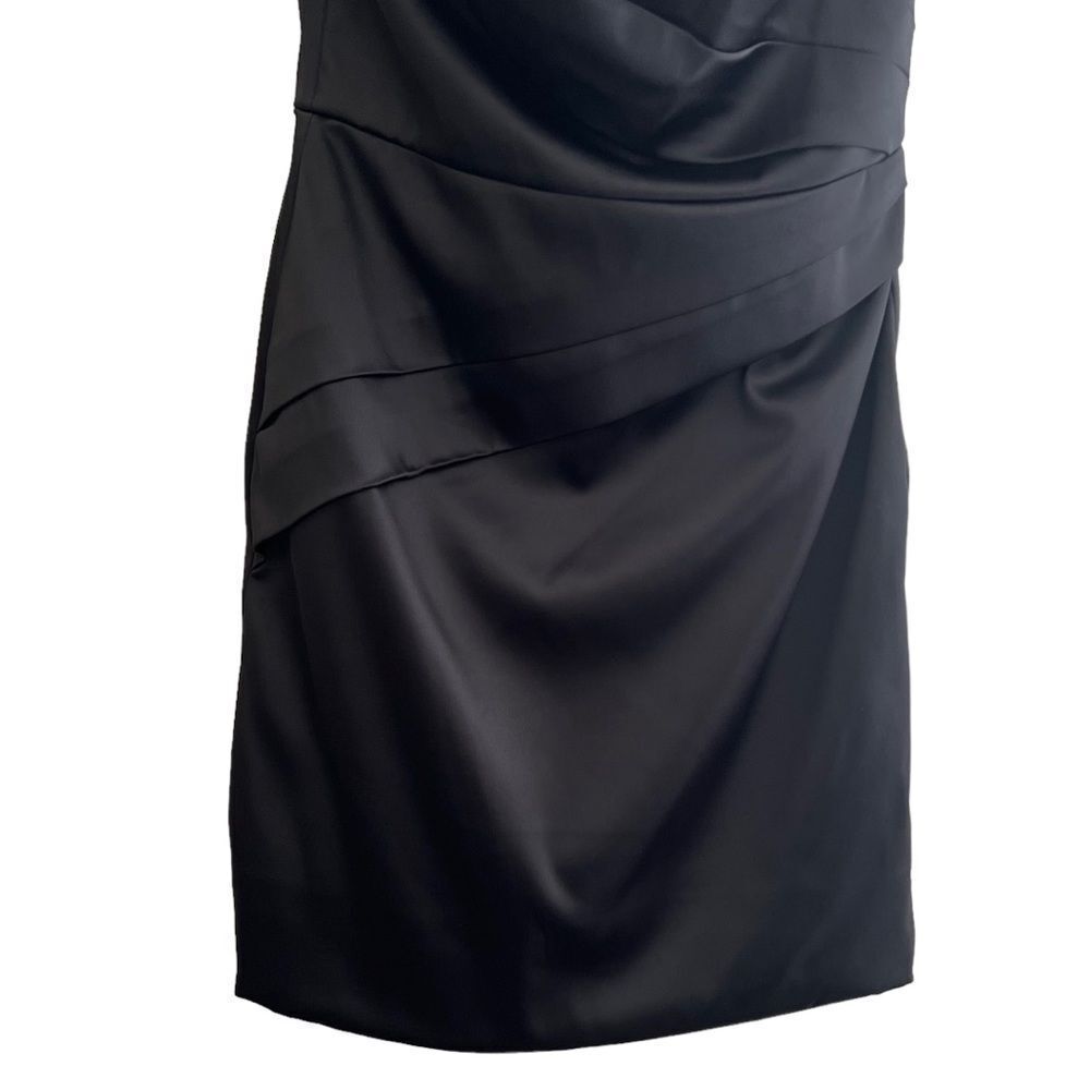 White House | Black Market siz 8 Black Satin Strapless dress EUC - Picture 10 of 13